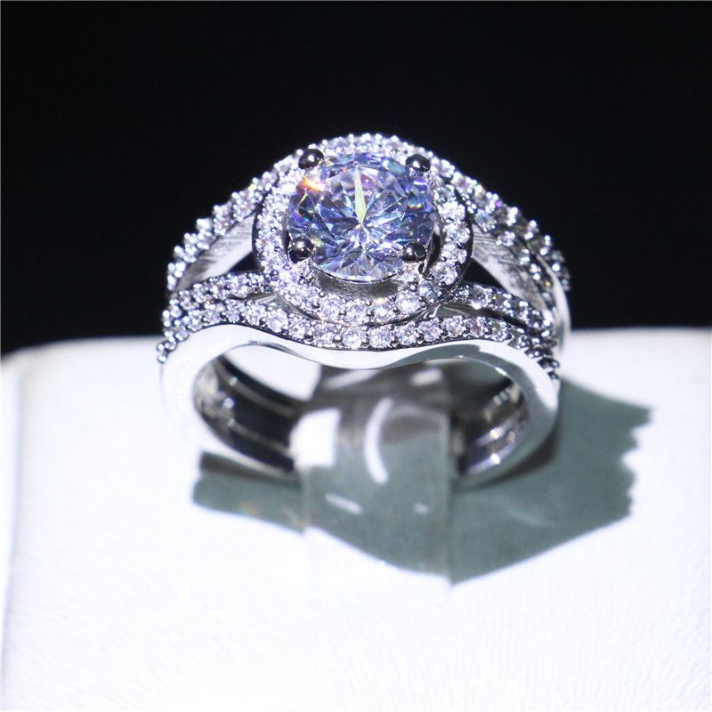 Anillo De Bodas Blanco Femenino Conjunto De Bodas 925 De Cz Anillo De Bodas Blanco Femenino Conjunto De Bodas 925 De Cz
