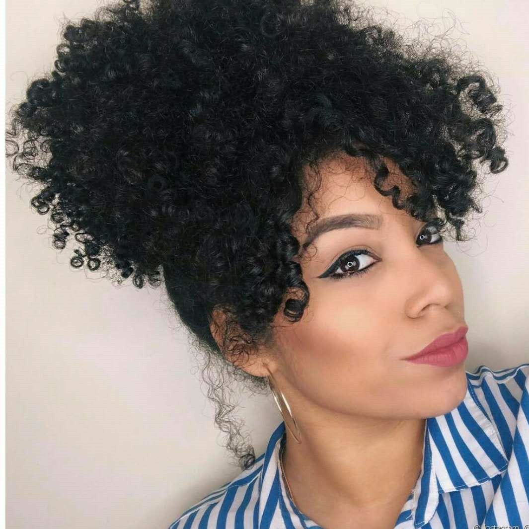 Afro Kinky Curly Ponytail With Bang For Fashion Women Natural