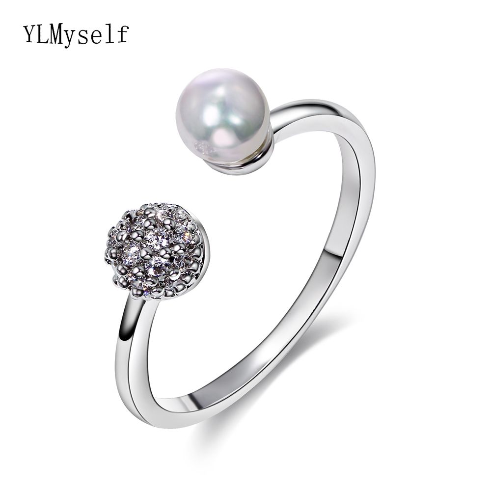 Anillos baratos elegantes con joyería de moda de Pearl White Wholesale Lotes de joyería Anillo