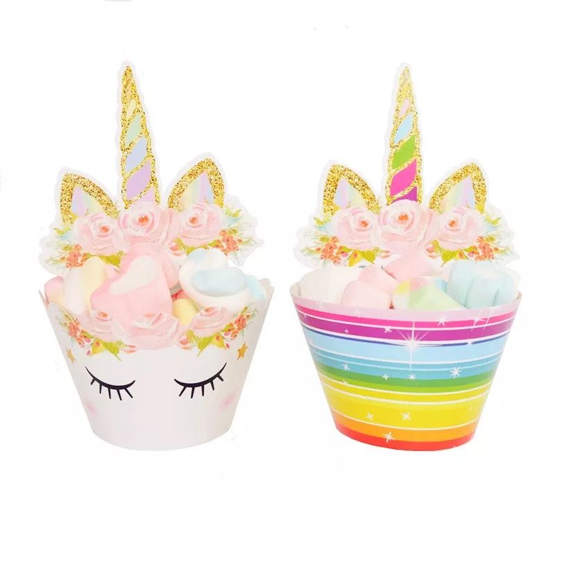 2019 Unicorn Cupcake Decoration Baby Shower