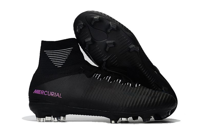 2018 Botas de fútbol CR7 negras de fútbol Mercurial Superfly V FG 100% originales