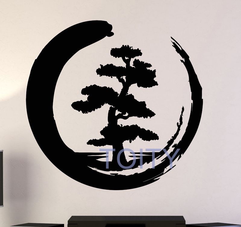 Enso Tree Of Life Zen Circle Wall Sticker Buddhism Yoga Decals