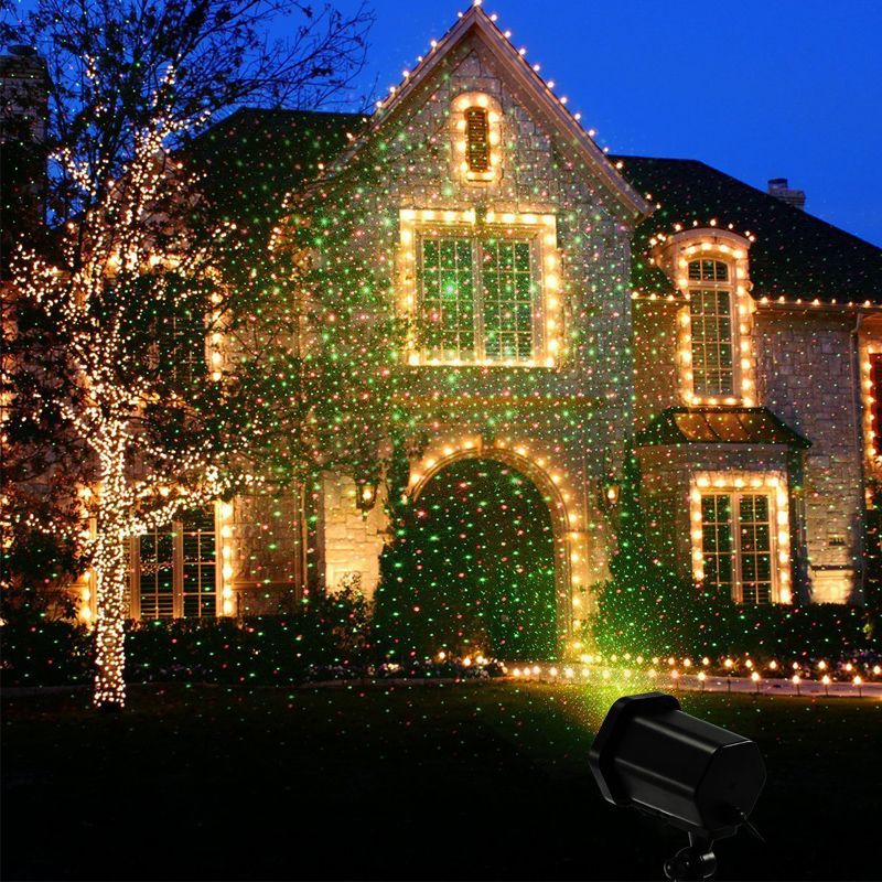 conduit projecteur laser jardin feux extérieurs décor de noël la lumière solaire