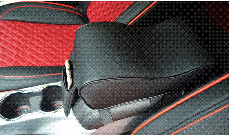 Chiziyo New Pu Leather Car Armrest Pad Auto Armrests Covers Center Console Memory Cotton Arm Rest Seat Box Pads Protective Dogs