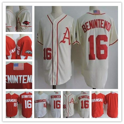 arkansas baseball jersey cream