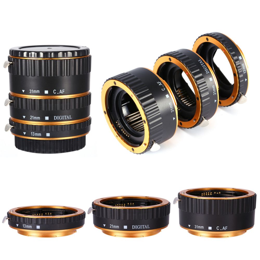 2020 Aluminum Lens Adaptor TTL Auto Focus AF Macro Extension Tube Ring