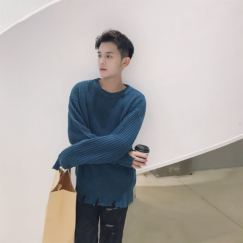 2020 2018 Spring Newest Mens Fashion Tide Hongkong Style Knitting