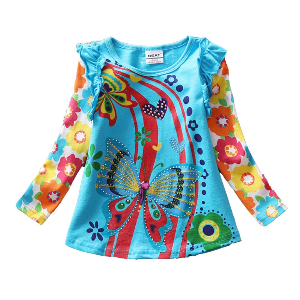 VIKITA Kid Girl Cotton Lace Long Sleeve T Shirt Clothes 2-6 Years