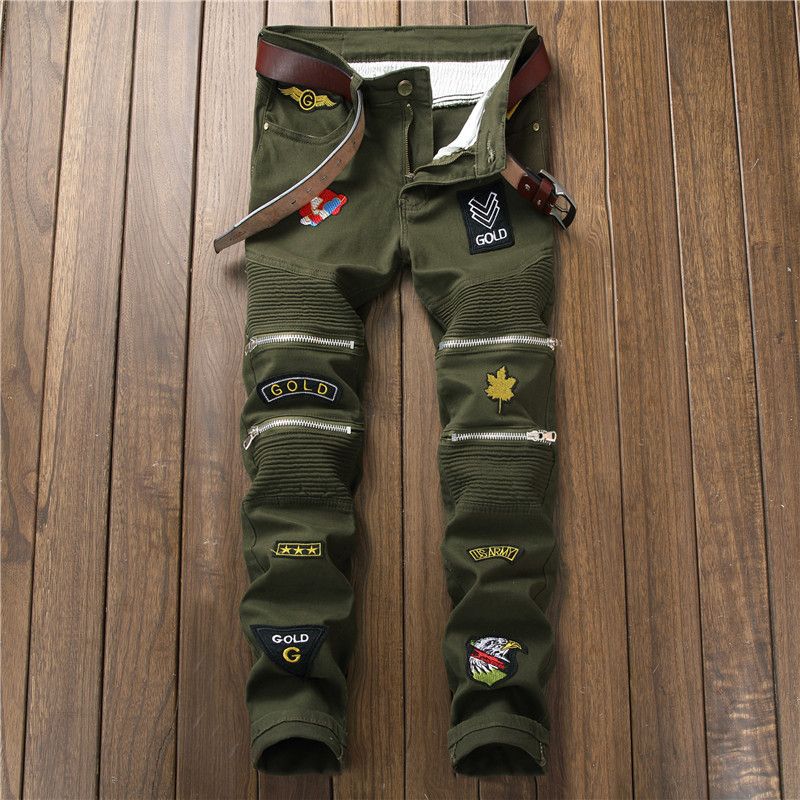 camo biker jeans mens