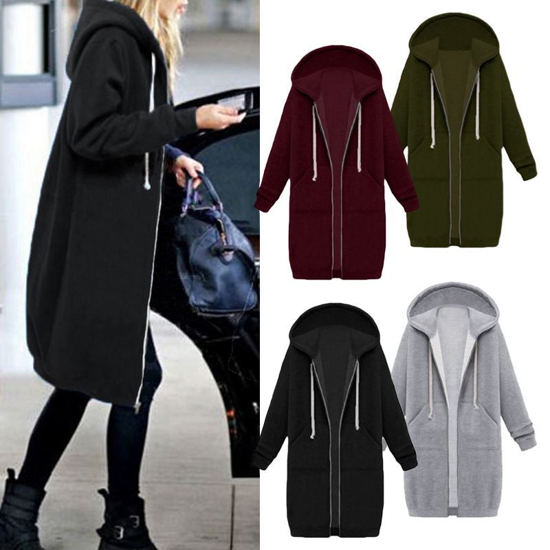 Compra 2018 Harajuku Mujeres Sudaderas Con Capucha Largas Con Cremallera  Sudadera Con Capucha Otoño Invierno Abrigo Prendas De Abrigo Casual Mujer  Chaqueta Moletom Barato | Entrega Rápida Y Calidad | Es.Dhgate