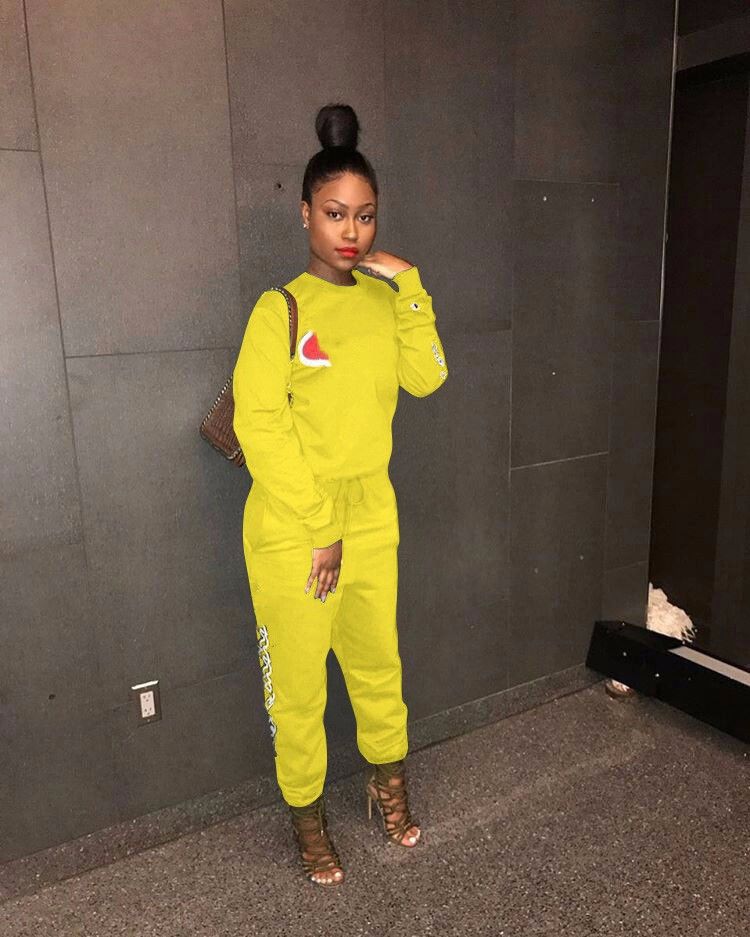 champion sweatsuit womens yellow