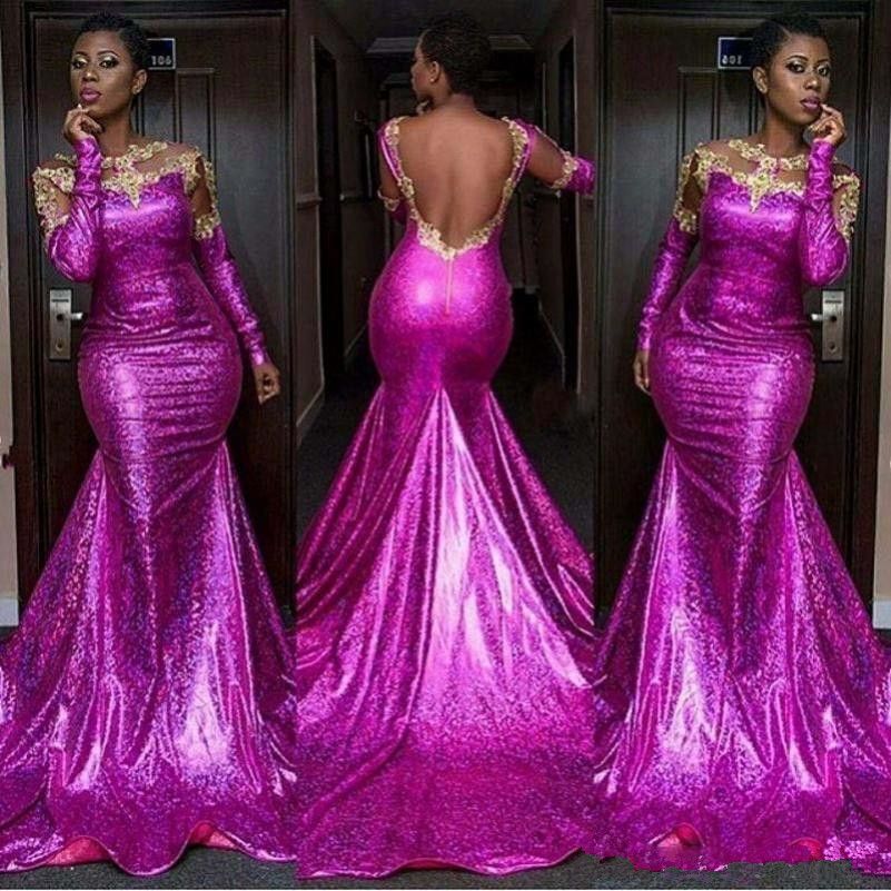 hot pink sequin gown