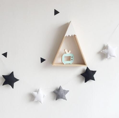 Handmade felt baby//child/'s white /& grey cloud nursery bunting//garland