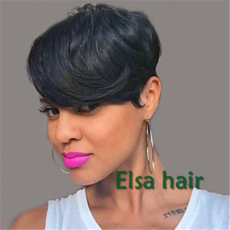 Wholesale Cheap Wigs For Black Women Pixie Cut Short Human Hair Wigs For Black Women Brazilian Bob Full Lace Front Wigs With Baby Hair Lace Wigs Online Black People Wigs From Zl7011