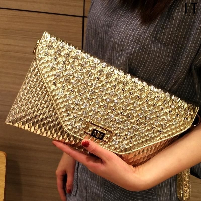 gold rhinestone purse