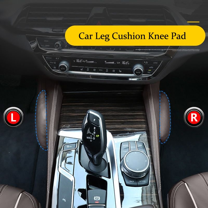 Black Leather Leg Cushion Knee Pad Thigh Support Pillow Interior Car Accessories