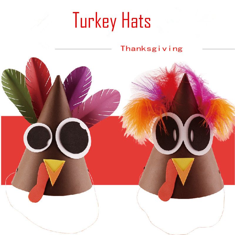 Acquistare Tacchino Del Ringraziamento Fai Da Te Cappello Bambini Formato  Libero Pollo Cappello Di Carta Cartone Animato Tacchino Cappello Cap Asilo  Giorno Del Ringraziamento Favore Dei Bambini Economico | Consegna Veloce E