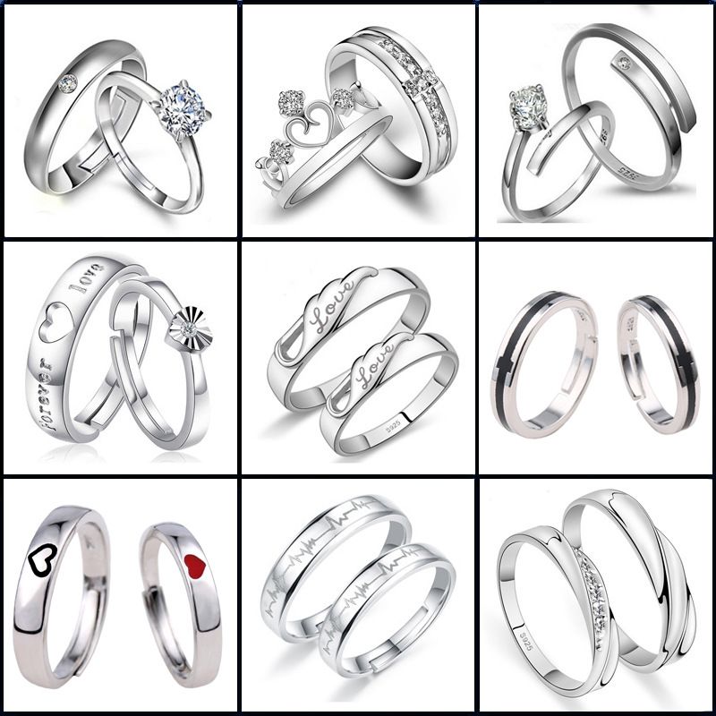 difícil de complacer Ingresos Touhou 925 anillos de compromiso de plata para mujeres, hombres, corona simple, corazón, anillo ajustable, joyería de difícil de complacer Ingresos Touhou 925 anillos de compromiso de plata para mujeres, hombres, corona simple, corazón, anillo ajustable, joyería de