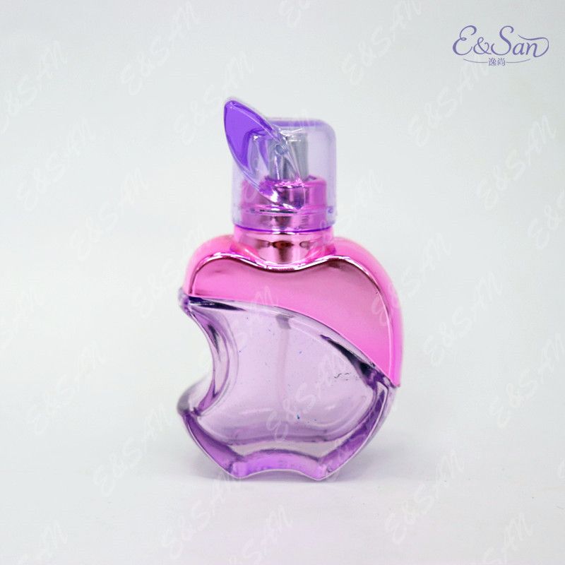 perfume in purple apple shaped bottle