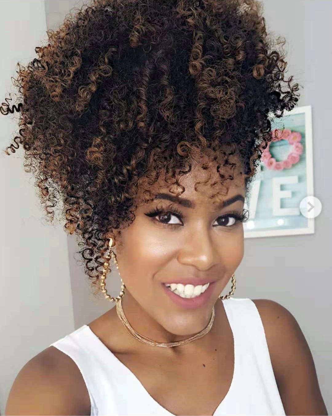 Natural Hair Kinky Curly Ponytail Hairpiece Clip Brazilian Natural