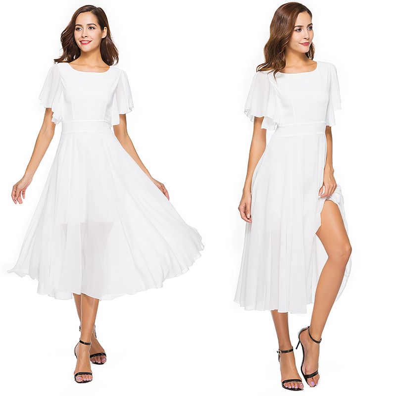 white color party dress