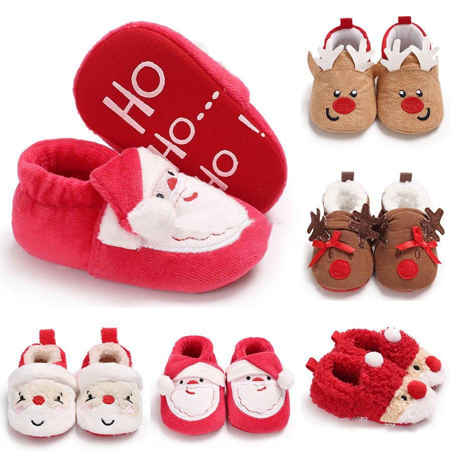 2020 Kids Winter Santa Claus Elk Shoes Infant Christmas