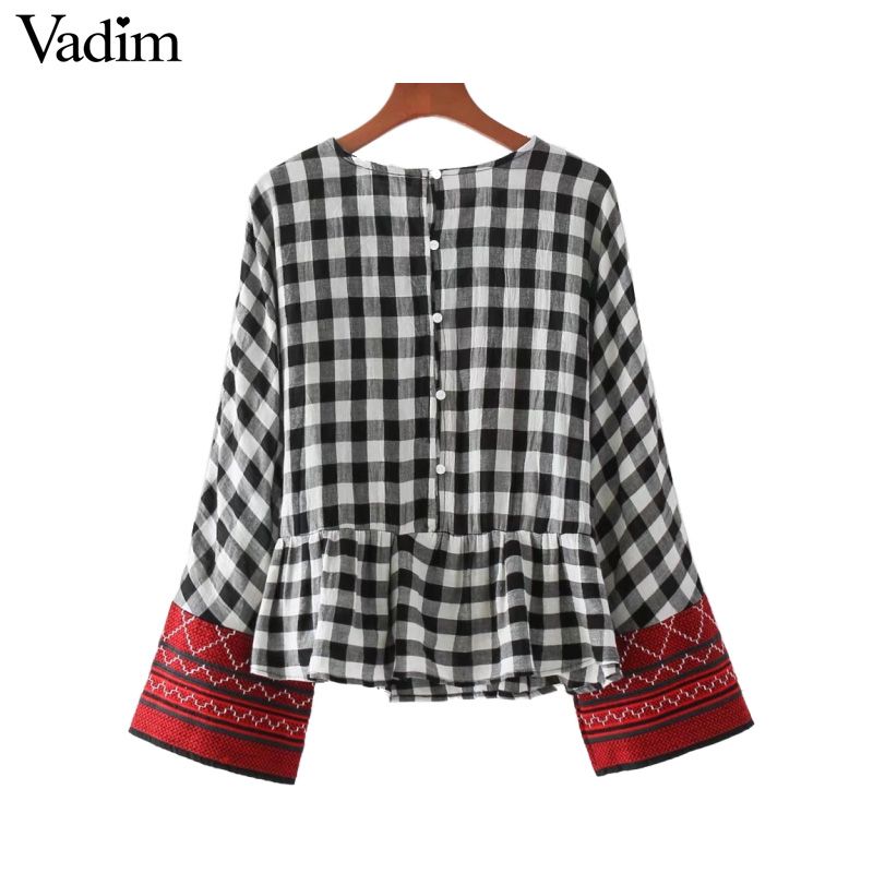 blusa xadrez estilo europeu