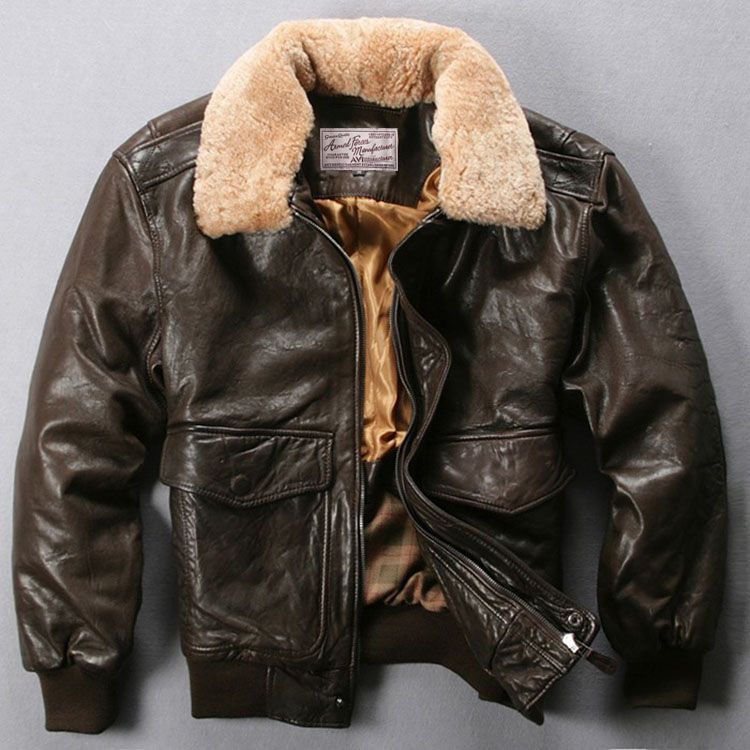 leather flight jacket fur collar