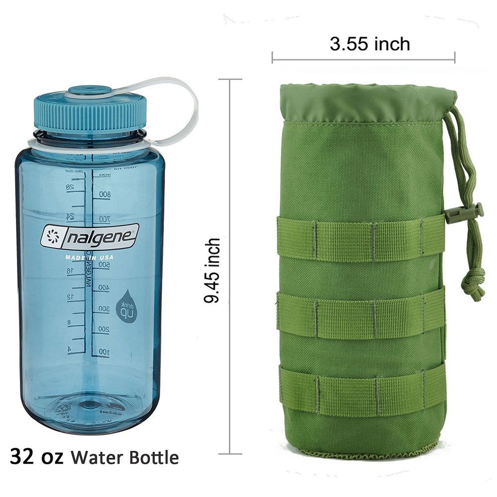Sports Water Bottles Pouch Bag Tactical Molle Water Bottle Pouch Military Drawstring Water Bottle Pouch Holder Mesh Water Bottle Carrier Attachment Bottle with Pouch ACU Camouflage