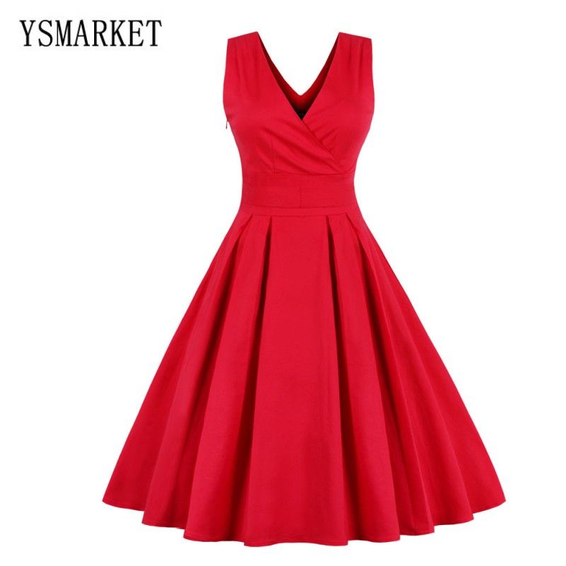 Grosshandel Ysmarket M 4xl Damen Vintage Kleid Rot Navy Blau Herbst Sommer Langarm Sexy V Ausschnitt A Linie Mini Party Kleid Elegant Ej008 Von Yannisfashion 14 03 Auf De Dhgate Com Dhgate