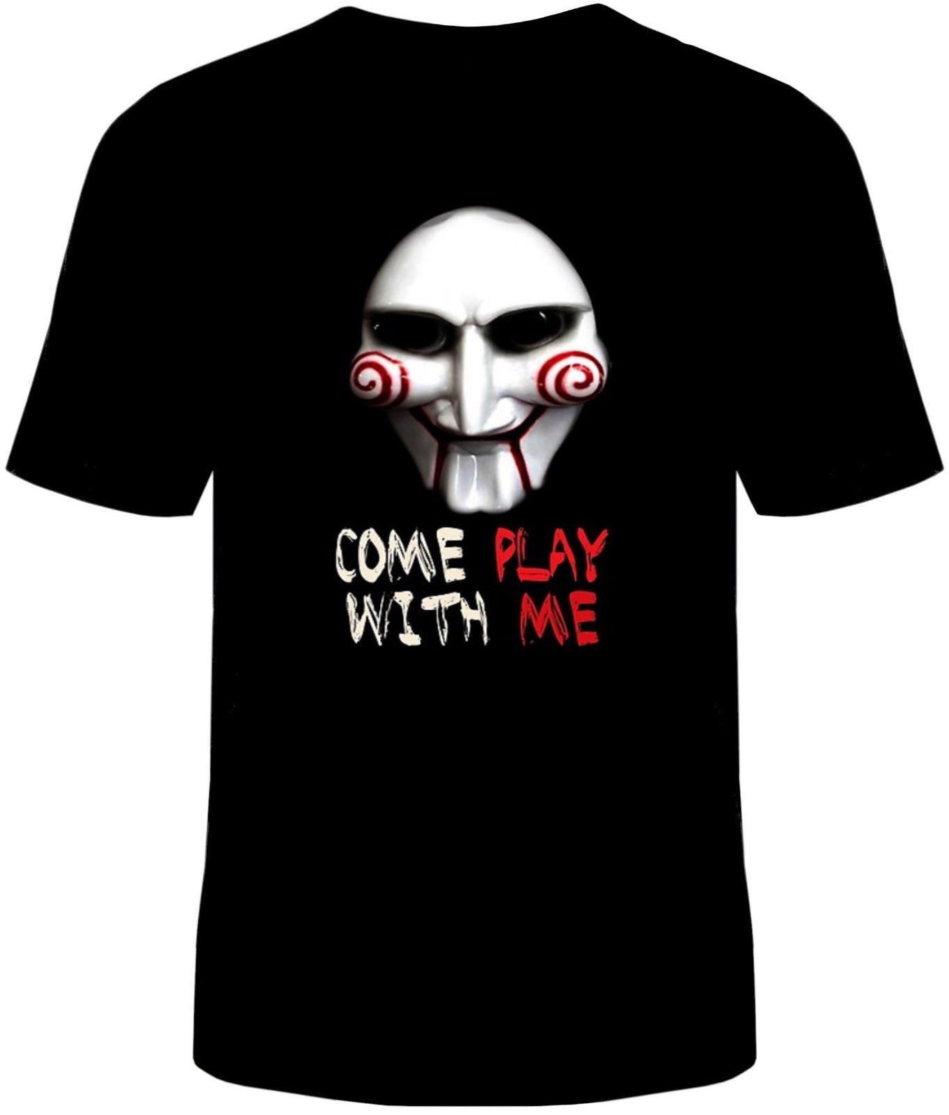 Saw I Want To Play A Game T Shirt Unisex Adult Cotton Jigsaw Halloween  Sizes New