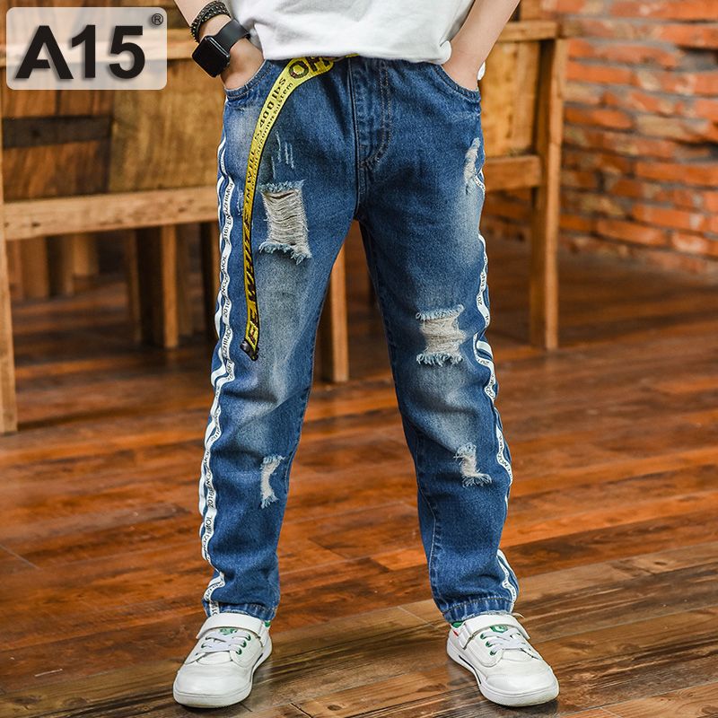 Acquistare A15 Jeans Strappati Bambini Ragazzi Pantaloni Moda Indossare A  Strisce Blu Pantaloni Da Cowboy Bambini Pantaloni Elastici In Vita Bambini  6 8 12 Anni Economico | Consegna Veloce E Qualità | DHgate Italy