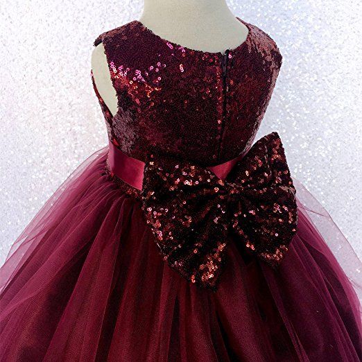 burgundy kids dress
