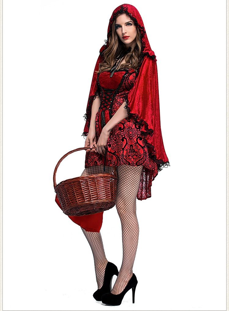 I-Curves femmes storybook conte de fées petit chaperon rouge taille Halloween costume de fête complète 34-36 