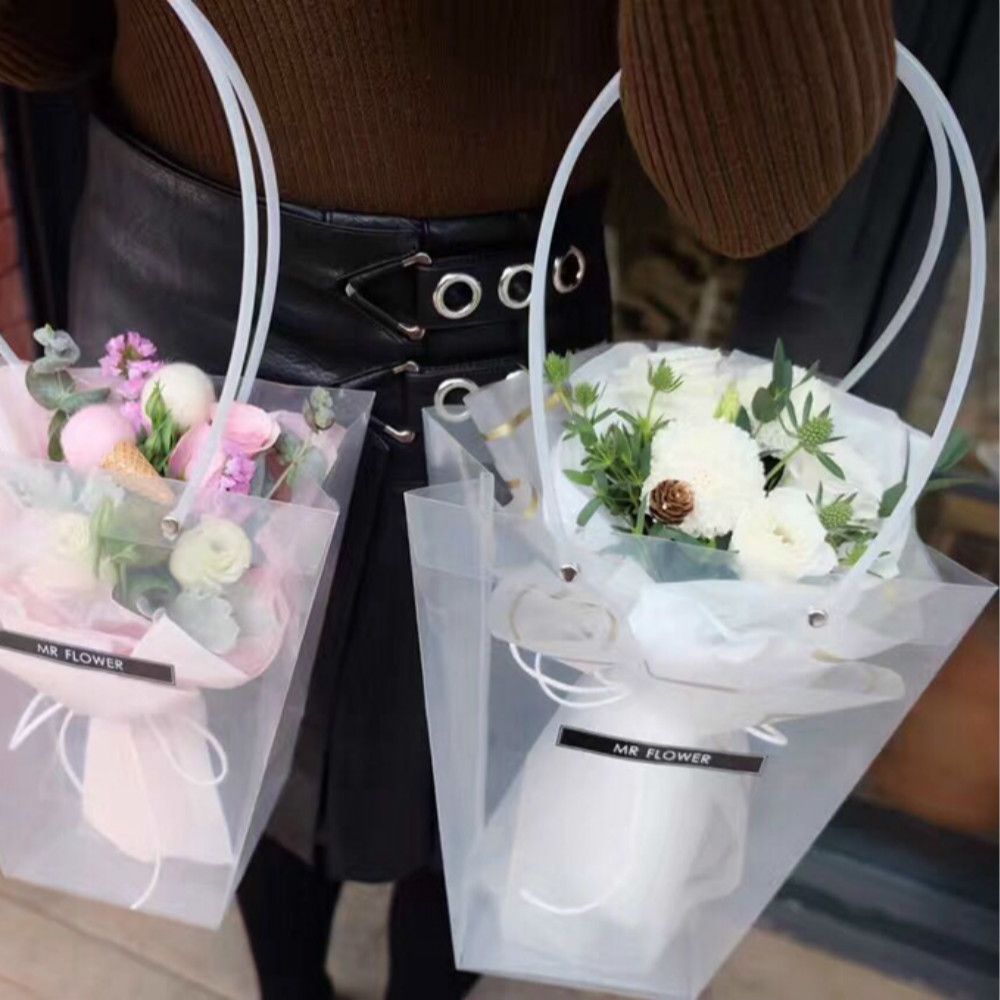 Discount Florist Flower Gift Box Long Tote Bag Flower Bouquet Bagging