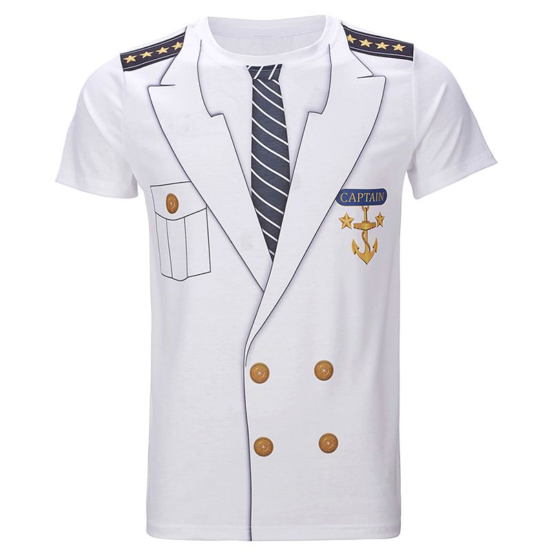 Satin Al Erkekler Kaptan Uniforma 3d T Gomlek Yetiskin Adam Cosplay Kostum Ust Arti Boyutu Kovboy Korsan Pilotu Tl203 09 Dhgate Comda