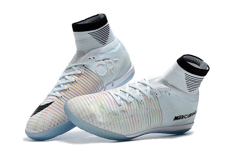 blanco CR7 botines de fútbol Mercurial Superfly V IC zapatos de para niños en