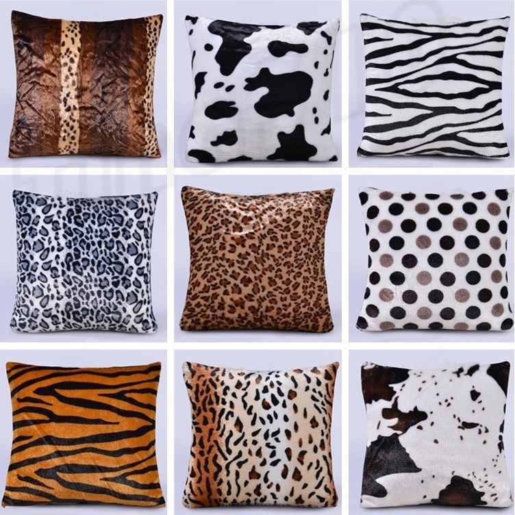 New High Quality Home Leopard Pillow Case Plush Pillow Cases