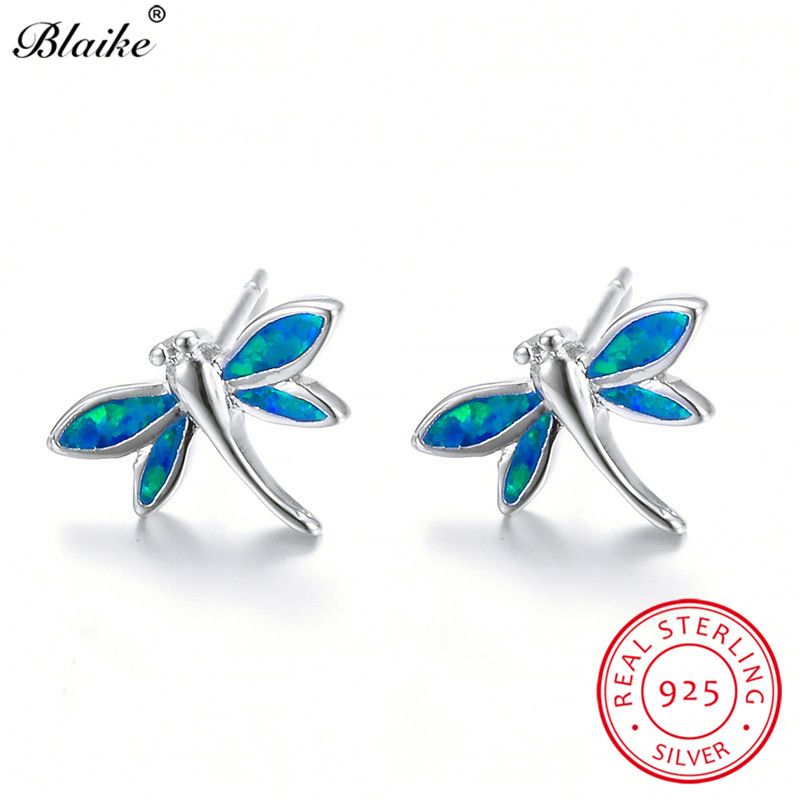 Blauwe opaal oorbellen