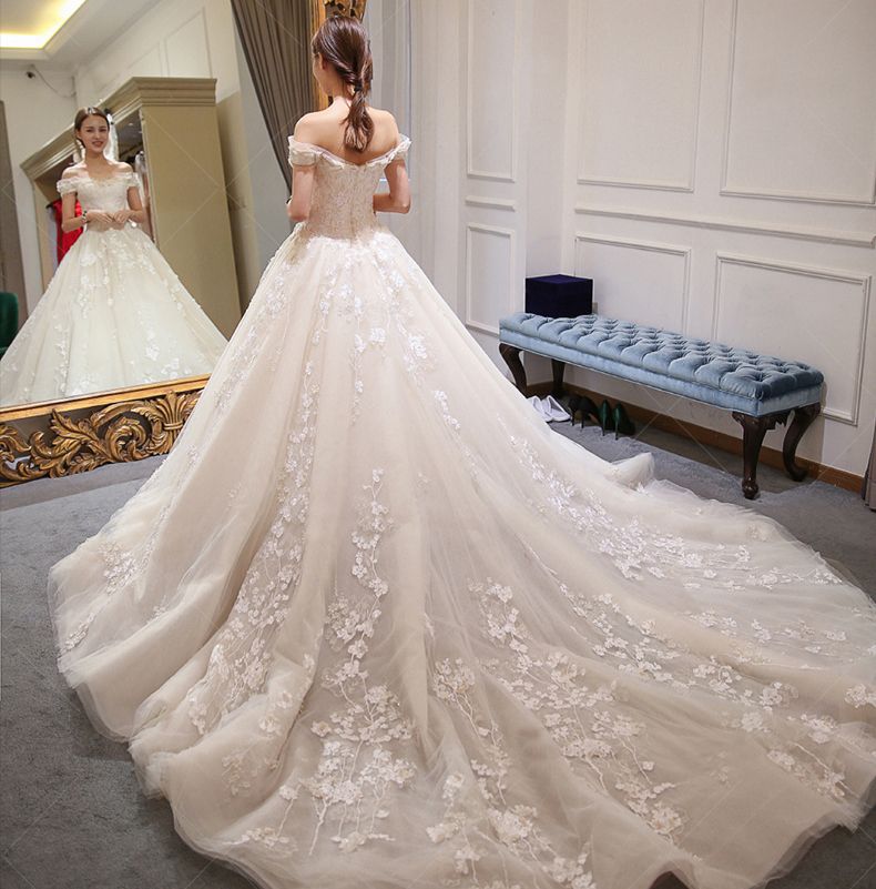 Abito Da Sposa In Pizzo Ricamato Con Ricami Personalizzati Abito Da Sposa  In Tulle Con Balze In Tulle E Principessa Abito Da Sposa In Velluto A  Palloncino Con Strascico W05 Da 72,65