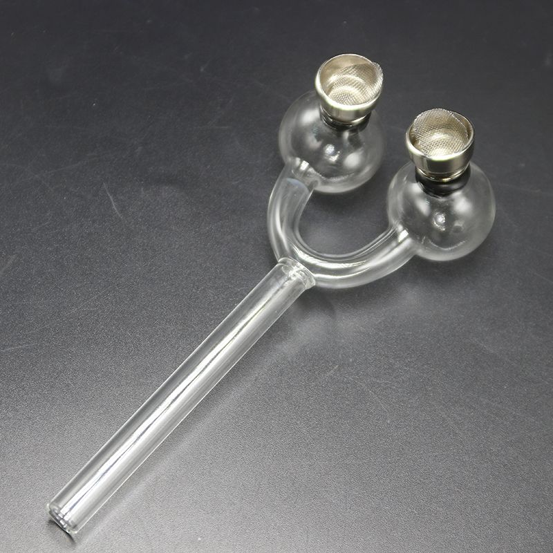 2020 Factory Price Double Burner Pipe Borosilicate Glass Smoking Pipes