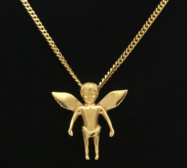 Whole 14k Gold New Stainless Steel Hip Hop Angel Pendant Baby Handmade Jewelry Charm Necklace From Hwxmzgz 16 09 Dhgate Com