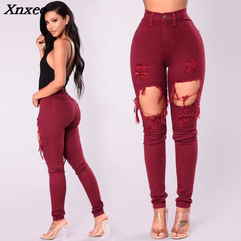 sexy red jeans