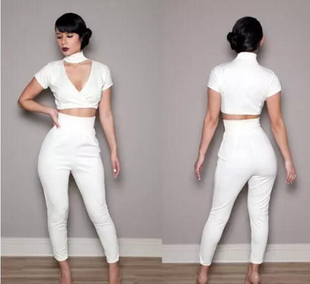 bandage white jumpsuit