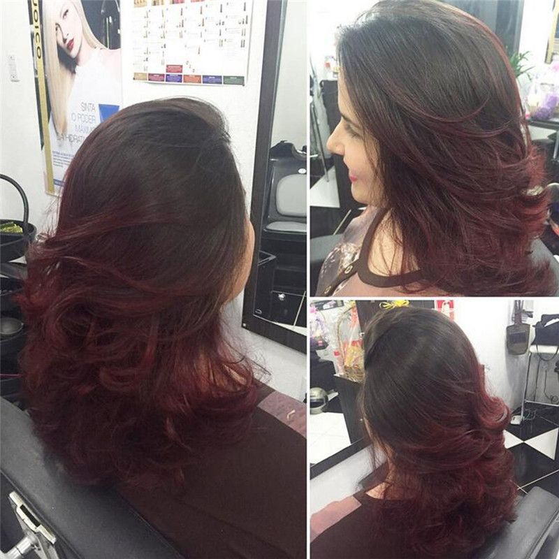 Z F Burgundy Ombre Wigs African American Ombre Hair Black Girls