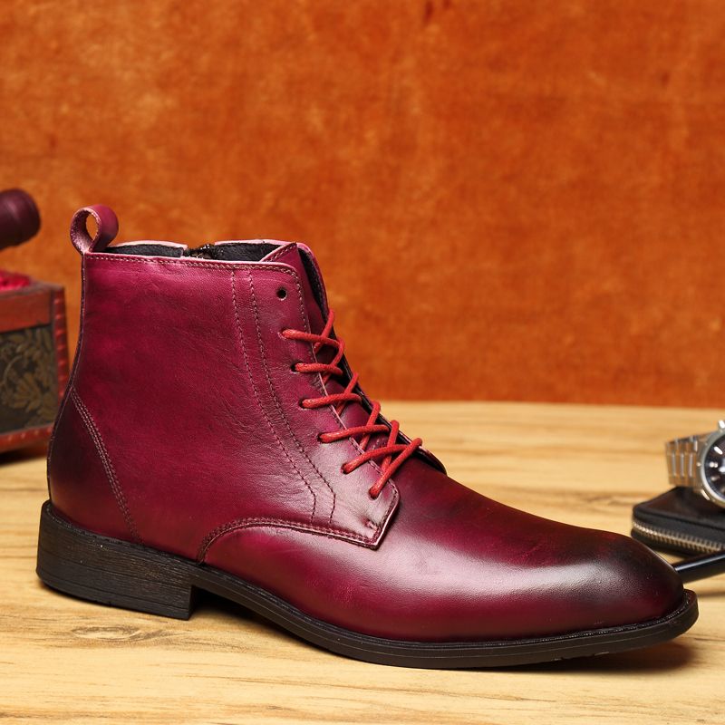 Compre Zapatos De Vestir De Cuero Genuino Para Hombre Presidente Zapatos Con Cordones Formal Zipper Casual Botines Altos Derby Botas De Negocios De Compre Zapatos De Vestir De Cuero Genuino Para Hombre Presidente Zapatos Con Cordones Formal Zipper Casual Botines Altos Derby Botas De Negocios De