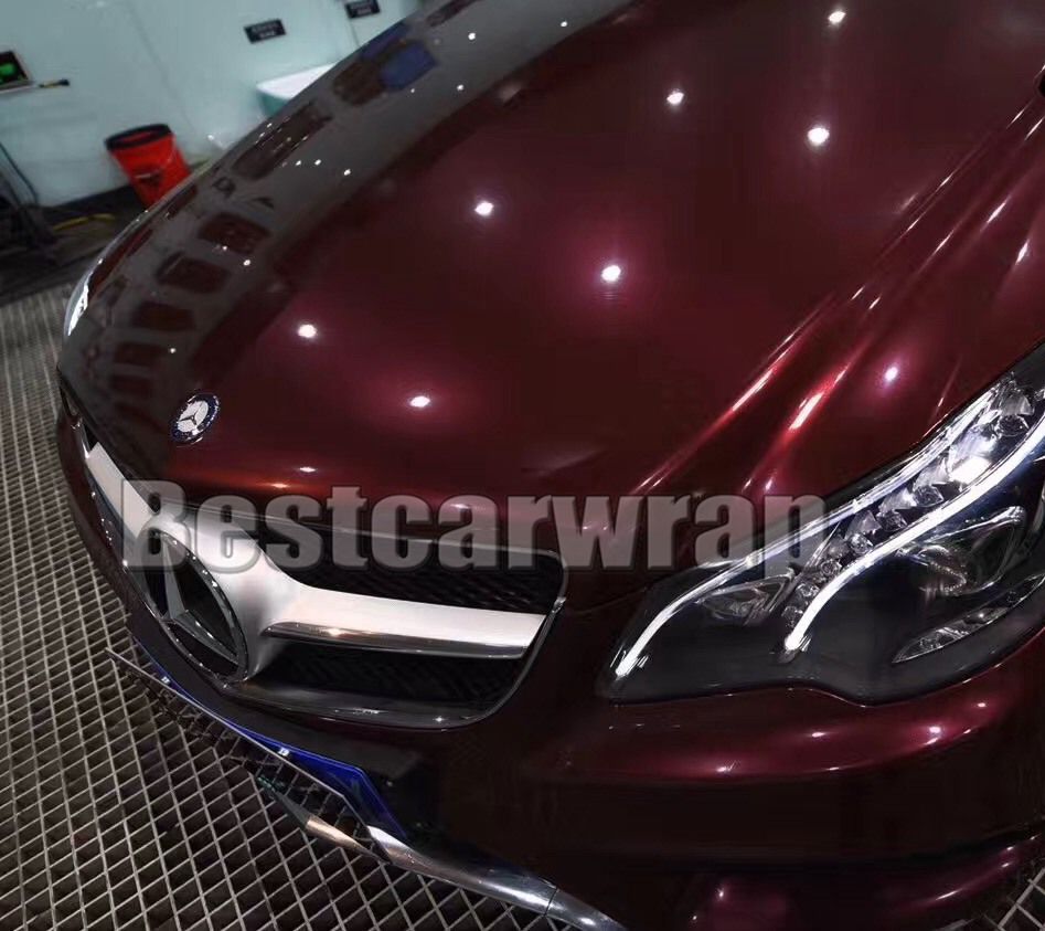 2021 Rose Black Cherry Gloss Metallic Vinyl Wrap For Car Wrap Film With Air Bubble Free Car