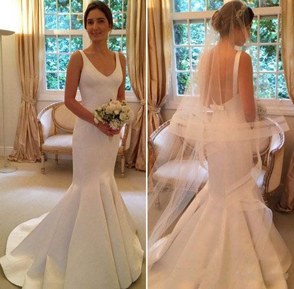 silk crepe wedding gown