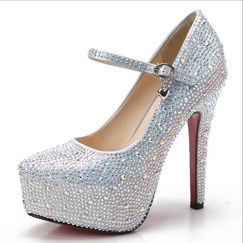 bridal crystal shoes