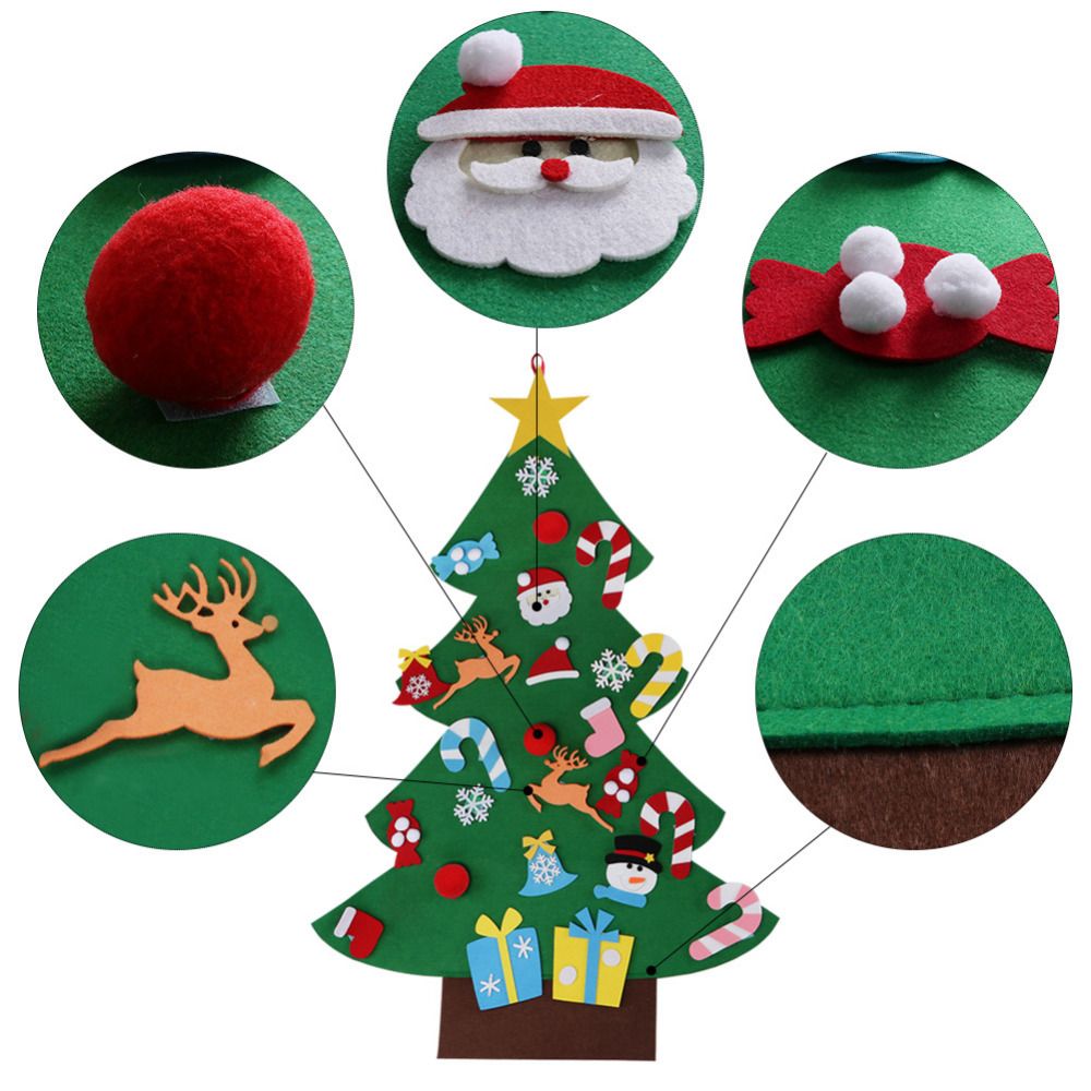 Atacado Kids DIY sentiu árvore de Natal com enfeites crianças presentes de Natal ano novo parede Atacado Kids DIY sentiu árvore de Natal com enfeites crianças presentes de Natal ano novo parede